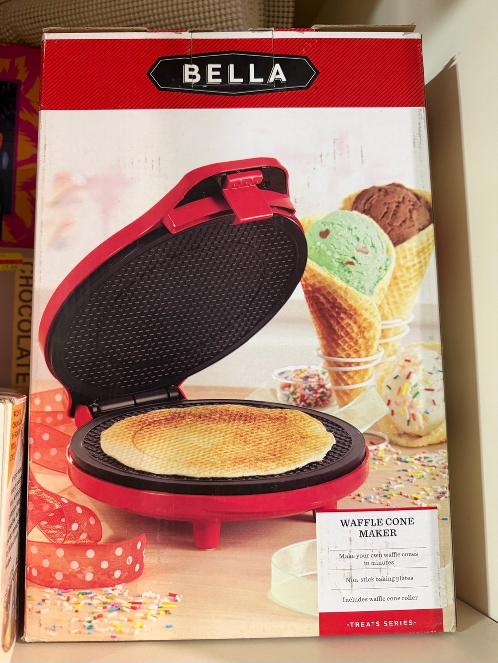 Bella Red and Black Waffle Cone Maker
